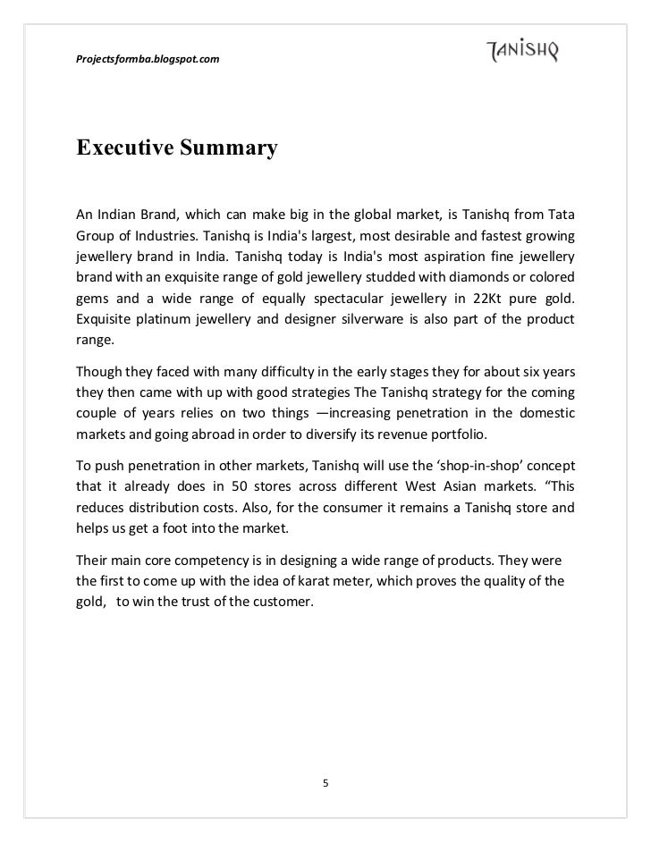 project report on artificial jewellery literature review of tanishq jewellery